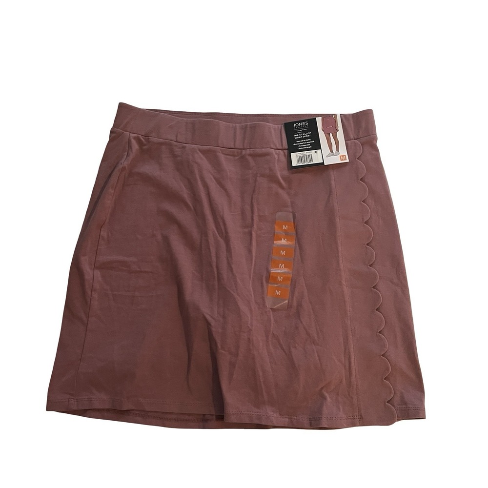 NWT Jones New York Signature Size M Scallop Wrap Skort Mauve Rosewood 95% Cotton